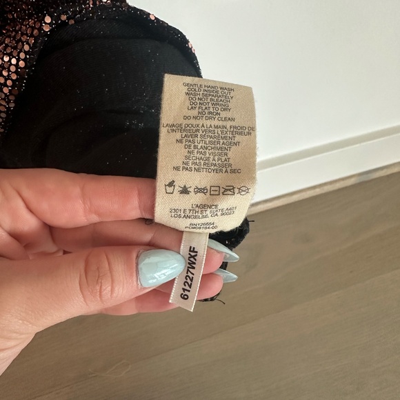 L'AGENCE Sunny Sequin Mini Dress in Black and Brown - Picture 7 of 9